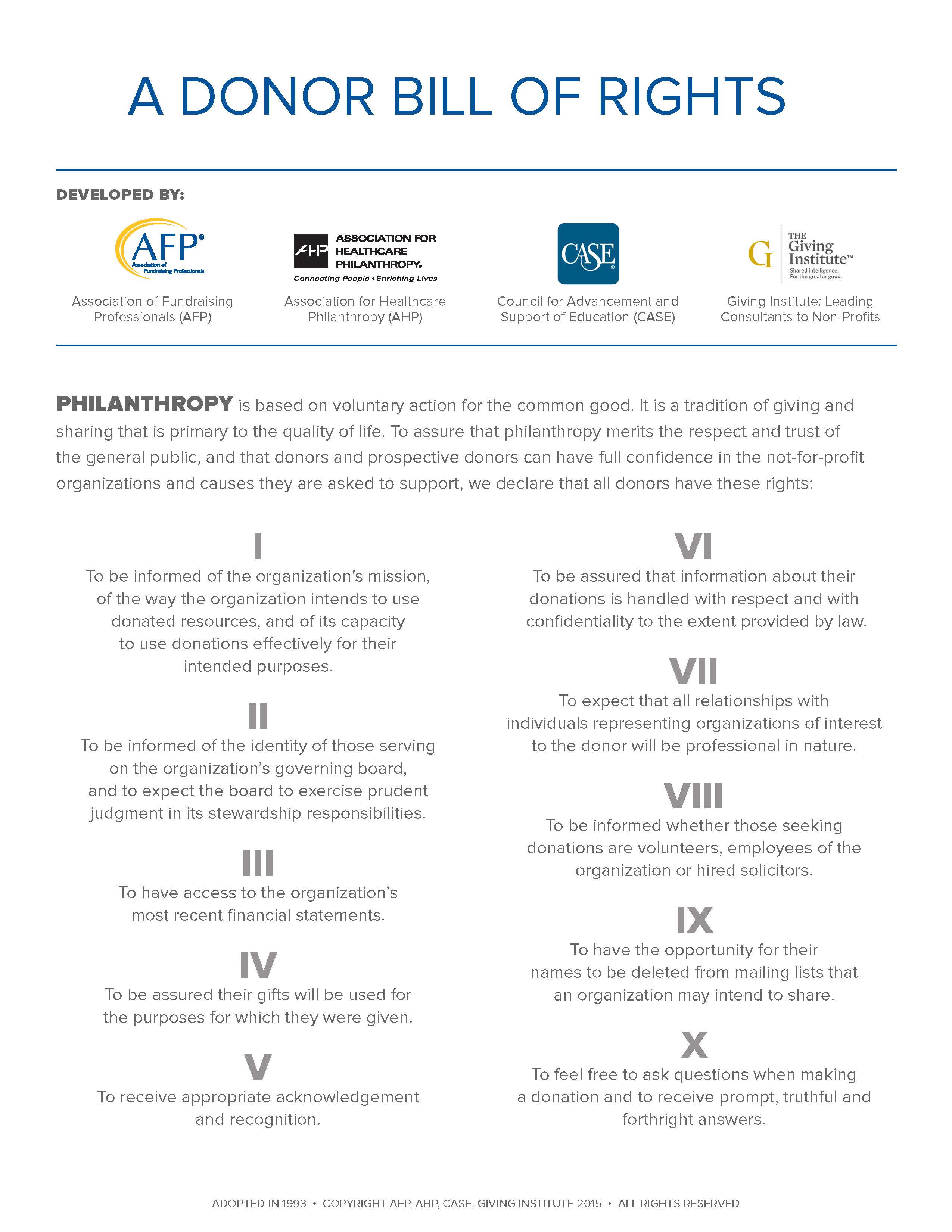 donor bill of rights image