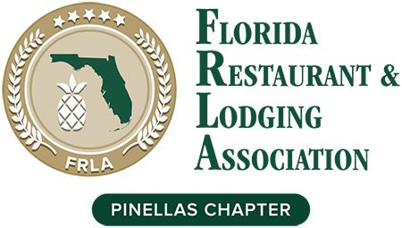 Pinellas Chapter Florida Restaurant Lodging Association logo in green and tan