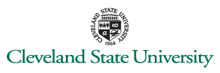 logo for the Cleveland State University leading to their homepage