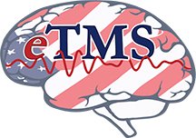 etms logo of a brain with stars and stripes over it