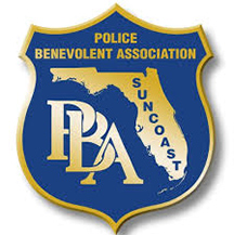 Suncoast PBA logo of blue badge with gold lettering
