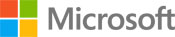 colored box and gray text Microsoft logo
